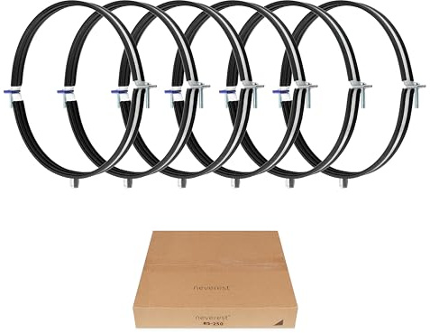 neverest® RS rörklämmor 250 mm 6 st. Fallrörklämma stål galvaniserat med gummitätning anslutningskomposit M8/10