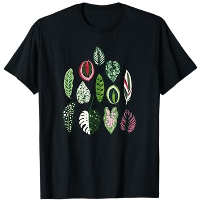 Calathea Varigatea Monstera Plant Leaf Black T-Shirt