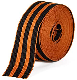 DUO ER 25mm Nastro a Righe Doppio Lato Arancione e Nero Strisce Grosgrain Nastro 5y Fai da Te Decorazioni Vacanze Artigianato