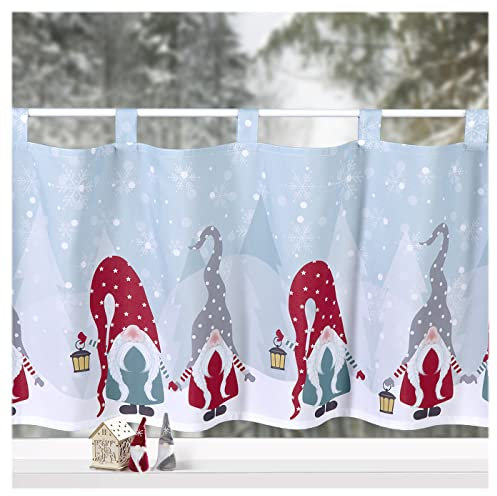 heimtexland ® Scheibengardine Weihnachten Dekoration Fenster-Deko Küchen Gardine 45x120 cm Typ651 (Wichtel 4)