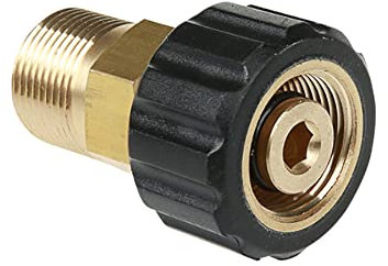 ZONADAH Brass Pressure Washer Fitting, Metric M22x14mm(Pin) Female Convert to M22x15mm Male Thread Connector Quick Connect Pressure Washer Gun Adapter Accessories Parts