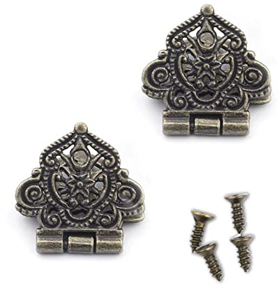10Pcs Antique Decorative Hinges Wood Box Furniture Door Hardware 53x28mm