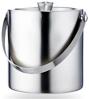 caihuashopping Eiseimer Edelstahl-EIS-Eimer doppelt isolierter Eiskübel mit Deckel, großartig for Cocktailbar, Champagner, Wein und kühlendes Bier Eiskübel Sektkühler (Size : Large)