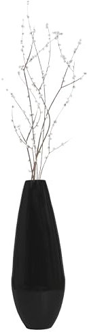 80 cm große Bodenvase aus gesponnenem Bambus, schlankes Metallic-Finish, Elegante Heimdekoration, modernes Akzentstück, Wohnzimmer-Dekor, handgefertigte Bambuskunst, zeitgenössisches Innendesign