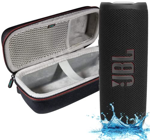 JBL Flip 6 - Altavoz Bluetooth portátil impermeable, sonido potente y graves profundos, IPX7 impermeable, 12 horas de tiempo de reproducción con funda Megen Harshell