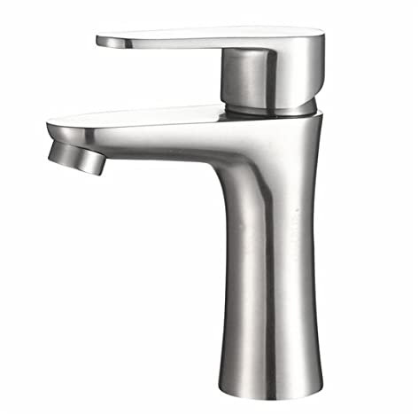 Stainless Steel Bathroom Faucet, Single Handle One Hole Mixer Tap Bar Basin Faucets, Brushed Nickel