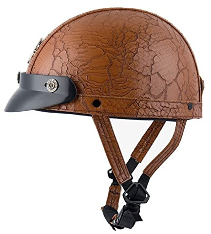 retrò Motorino Casco A Scodella da Moto DOT ECE Omologato, Casco Mezzo Uomo Donna, Vintage Classico Jet Caschi, Casco Scodella Motorino, Mezzo Casco, Aperto Faccia Casco(56-60)