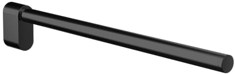 EMCO Flow Handtuchhalter, Wandmontage, ideal für Handtücher, modernes Design Schwarz 32 cm 1 Armig