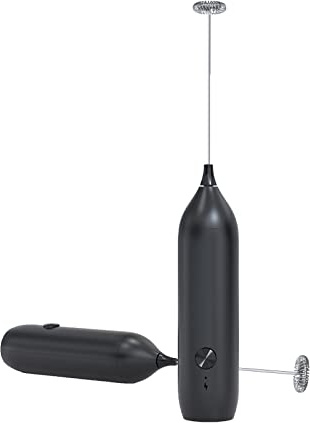 IraXpro Milchaufschäumer Elektrisch Wiederaufladbar,Milchaufschäumer Stab,Kaffeemixstab,Handheld Milk Frother für Cappuccino,Kaffee,Latte,Schwarz