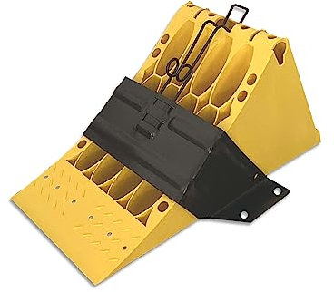 Trupa Unterlegkeil LKW 6500kg, 6,5To Hemmschuh Bremskeil DIN 76051-E53 gelb + Halter schwarz