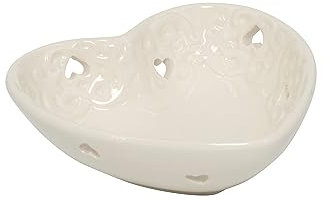 Bomboniera matrimonio piattino cuore in porcellana bianco decorato harmony PRMT23043