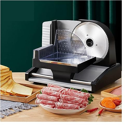 SinSed Electric stainless Steel Meat slicer Electric Multi Slicer Meat Mutton Slicing Machine Stainless Steel Blade 0-15mm Thickness Adjustable Bread Toast Cutter