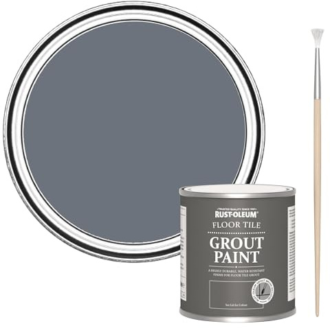 Rust-Oleum Ultra-Durable Grey Floor Tile Grout Paint - Marine Grey 250ml