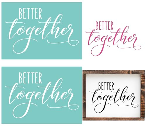 Siebdruck-Schablone Word Better Together, wiederverwendbar, selbstklebend, Siebdruck, für Dekoration, Druck, Holz, Stoff, Wand, Tasse, Teller, Glas, Papier, Heimhandwerksprojekte, Dekorationen,