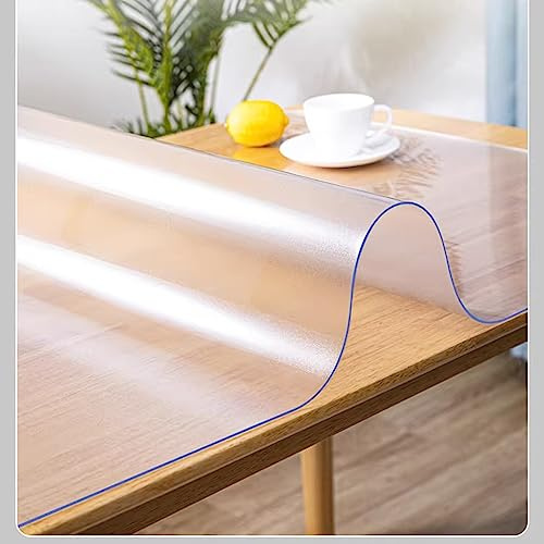 Zhaomi Protezione da Tavolo Trasparente Opaca, Protezione per Tovaglia in PVC Opaco Impermeabile Trasparente Spesso 1,0 Mm, Tovaglia in Plastica Opaca Trasparente Lavabile (70x120cm/28x47in)