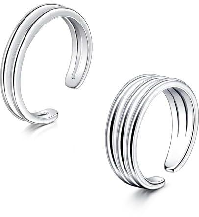 Mayhoop Vintage Anillos para los dedos de los niños de los hombres de acero quirúrgico ajustable abierto anillos de plata cola anillo de dedo anillo de nudillo