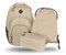 Baagl Schulrucksack Set 3 Teilig, Ergonomischer Großer Rucksack mit Kühlfach für Jungen Mädchen Teenager, Grundschule Ranzen mit Brustgurt und Laptopfach, Daypack 35 l (Beige)
