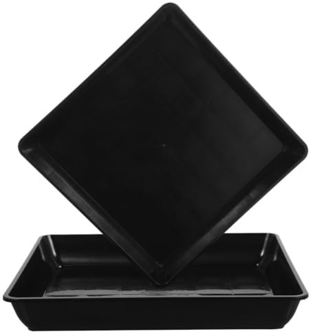 Yardwe Lot de 2 plateaux carrés en plastique pour soucoupes pour pots de fleurs et soucoupes pour espaces propres et bien rangés