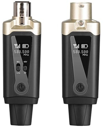 Fegtrtyoa Système de Microphone sans Fil Adaptateur de Convertisseur de Micro XLR Configuration Automatique de L'Émetteur UHF pour Micro Dynamique à Condensateur 1