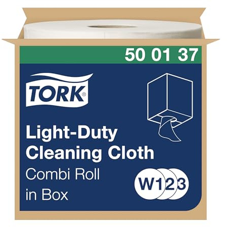Tork Leichte Reinigungstücher Kombirolle, Weiß W1/W2/W3, feucht oder trocken verwendbar, 1 נ600 Tücher, 500137