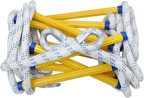 FGQCBBYC Fluchtleitern 3-stöckige Strickleiter Nylon Heimkletterleiter Motorleiter Tragbare Notleiter Zuverlässige Feuerleiter/6M/20Ft