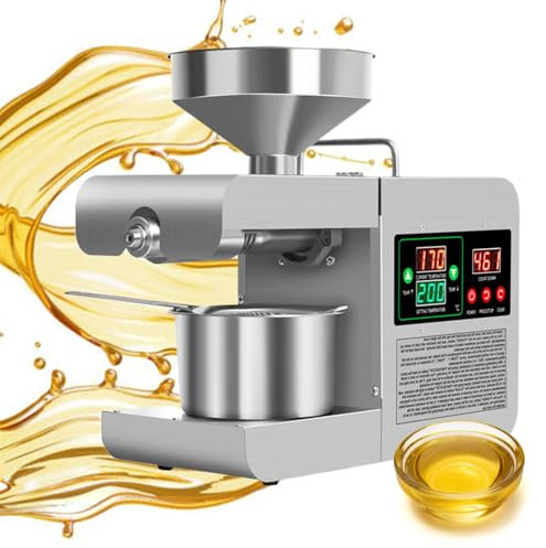 json2xml Automatic Oil Press-Oil Extractor-Desktop oil mill, 820W Commercial Oil Press Machine,Home Electric Peanut/Sunflower Oil Making- Pressing speed: 3-5KG/h & supports cold & hot pressing