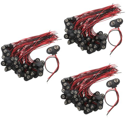 HOMSFOU 150piezas De Batería Típico Clip y Cable para Proyectos y Electrónica De Instalar Compatible Led y Tableros De Desarrollo