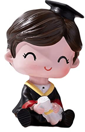 Abaodam 1stück Figuren Auto Wackelkopf Deko Für Kuchen Auto Niedliche Resin Figur Für Abschlussfeier Schreibtisch Dekoration