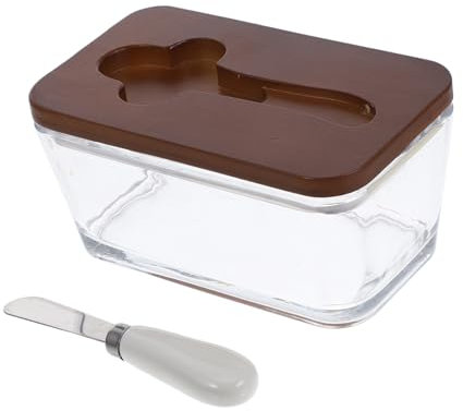 Gatuida Beurrier Verre Avec Couvercle Et Porte-couteau Boîte à Beurre Hermétique Pour Réfrigérateur Et Comptoir De Cuisine