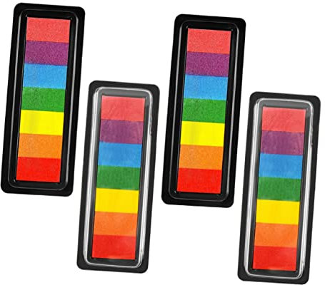 Angoily 4Stücke Teiliges Bunter Stempelkissen Für Fingerfarbe Langlebige Wasserfeste Für Kinderprojekte Und DIY Handwerk Für Graffiti Und Bastelarbeiten