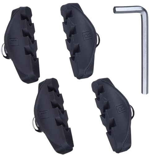 4Pcs Bike Brake Pads,Blackrubber Break Pads for Bicycle Mountain Road Bike V Brake Blocks,With Hex Nut Installation Tool L-Type Wrench for Most Bikes Rubber No Noise Wear-Resistant 50mm Set Universal