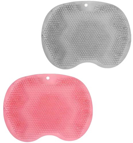 2Pcs Shower Foot Scrubber - Wall-Mounted Exfoliating Bath Wash Pad with Suction Cups for Callus Removal, Dead Skin Remover, Back Washer Massage Cushion Brush｜Body Scrubber for Men and Women