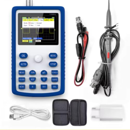 Fangxuee Mini Osciloscopio Portátil 1C15. Frecuencia de Muestreo Digital: 500 MS/S. de Banda Analógico: 110 MHz. Admite Almacenamiento de Formas de Enchufe Europeo.