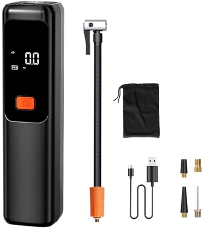 Gonfiatore Pneumatici Auto | Pompa Aria Elettrica con Spegnimento Automatico e Manometro Integrato | Batterie Ricaricabili per Veicolo SUV Moto Camion | Utensili Elettrici