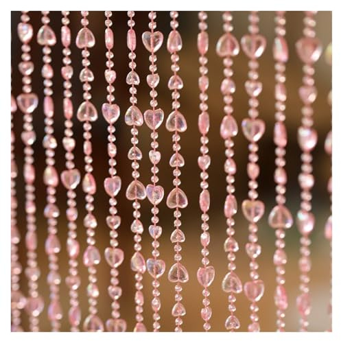 XPJYUA Perlen Türvorhang Bead Curtain Home Decor Door Wedding Party Window Balcony Garden DIY Decoration Accessories(Pink,20 String 100cm)