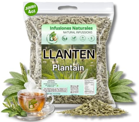Llanten Herbal Tea (4 oz) – 100% Natural Plantain Leaf (Plantago major) – Traditional Soothing & Vitality Infusion – Wildcrafted Loose Leaf – Caffeine-Free, Vegan, Non-GMO – Authentic by BEXPERTSUSA