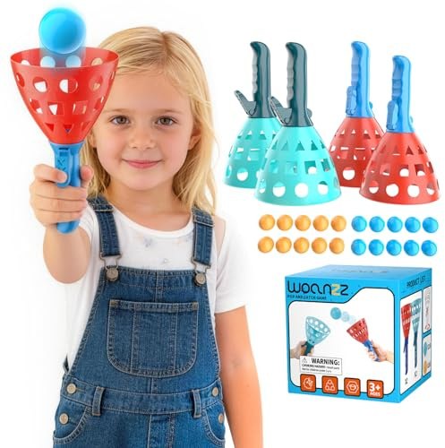 WOANZZ Pop Pass Catch Ballspiel, Outdoor & Indoor Sport Spielzeug für Kinder von 3-5 5-8 Jahren, Toss & Catch Game Set, Strand Rasen Geschenk für Jungen Mädchen Familie Freunde, Garten Party Spaß