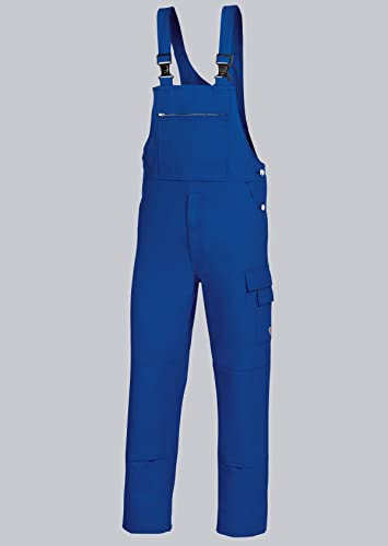 BP Workwear Basic 1482-060-13 Latzhose - Stoffhosenträger mit Gummieinsatz - Taschen für Knieschoner - Reine Baumwolle - Normale Passform - Größe: 58 - Farbe: königsblau
