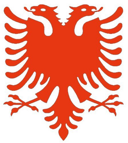 2X Auto Aufkleber Car Sticker Adler Albanien Albania Car Sticker Shqipë (ca. 11x11 cm, Rot)