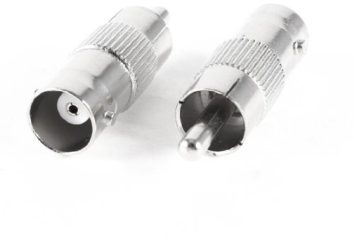 sourcing map Lot de 2 x BNC femelle à RCA mâle câble adaptateur connecteur Coaxial