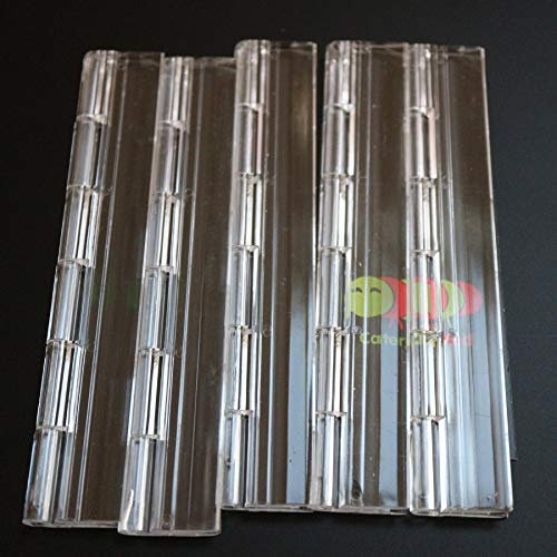 5x Bisagra de piano, continua de Plástico transparente clara Acrílica de 200mm