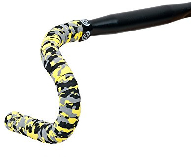 Bike Ribbon Cork Handlebar Tape Cork Plus, Black/Grey/Yellow, XL, CP23