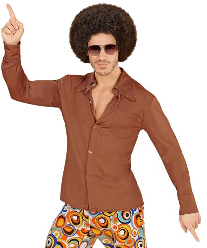 W WIDMANN MILANO Party Fashion - Camisa de los años 70 para hombre, Disco Fever, traje de fiesta, disfraz de carnaval