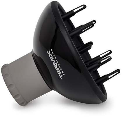 Termix Diffusore Professionale per Asciugacapelli con Punte di Colore Nero, Diffusore Universale Regolabile, 100% Adattabile che Consente di Scegliere l'Apertura dei Fori