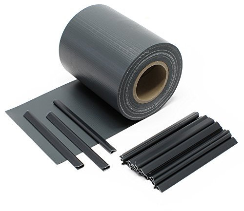 Wiltec Strisce Frangivista in PVC 35mx19 cm Antracite 650g/m² con 20 Clip Frangivento da Recinzione