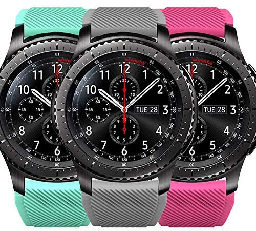 FunBand for Samsung Galaxy Watch 3 45mm Bands, Soft Silicone 22mm Replacement Sport Wristbands for Samsung Gear S3 Frontier / S3 Classic/Galaxy Watch 46mm / Huawei Watch GT2 Pro/GT 46mm Smart Watch