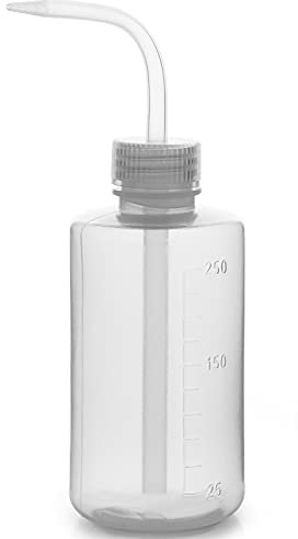 Labasics 1-Pack Plastic Safety Lab Squeeze Wash Bottle, LDPE, 250 ml (8 oz), Narrow Mouth, Leakproof, Reusable, 1 Year Warranty