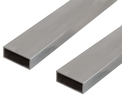 Alberts 497866 Rechteckrohr | Aluminium, natur | 1000 x 50 x 20 mm | 2er Set