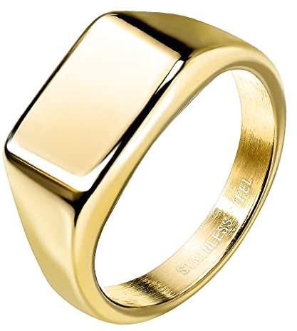 Mianova Siegelring rechteckig Edelstahl Herren Damen Ring modern zeitlos stylisch
