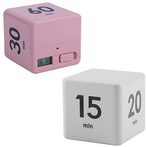 Temporizadores De Cubo De 2 Piezas, Temporizador De Cubo Digital, Cubo Temporizador Pomodoro Con Sensor De Gravedad Para GestióN Del Tiempo, 15‑20‑30‑60 Minute ConfiguracióN De Cuenta AtráS(Color:4)